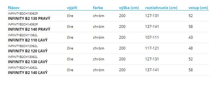 Aquatek - INFINITY B2 Sprchové dvere 130 ľavé