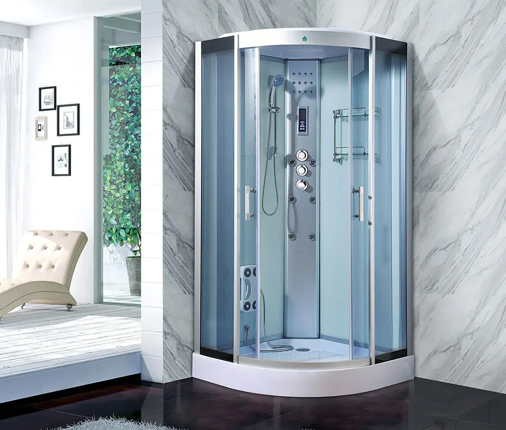 M-SPA - Sprchový box biely s hydromasážou a parnou saunou 513BS 90 x 90 x 215 cm