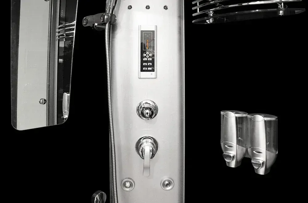 M-SPA - Hydromasážny sprchový box čierny 6089 100 x 100 x 212 cm