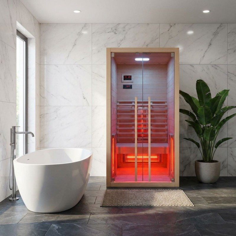Sanotechnik - RUBY 1 - infrasauna pre 1 osobu, 90 x 100 x 195 cm