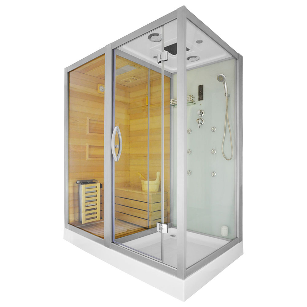 M-SPA - Ľavá suchá sauna s parou a sprchová kabína TRIO 180 x 110 x 223 cm 6 kW