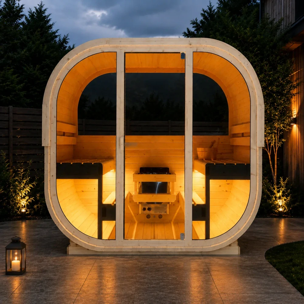 Vonkajšia fínska sauna Hanko pre 6 osôb, 210 × 180 cm