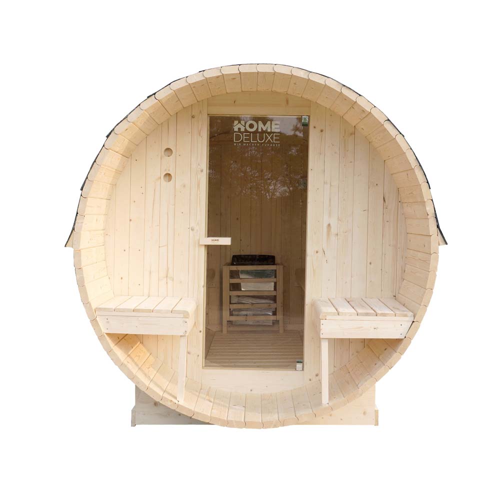 Vonkajšia sudová sauna LAHTI DELUXE L - 195 x 220 cm pre 4 osoby