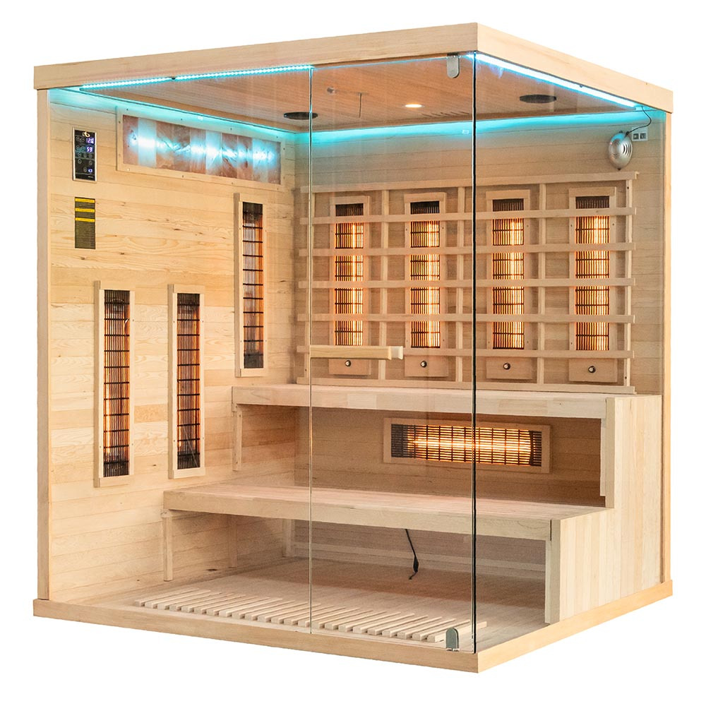 M-SPA EP4R XL Ľavá infrasauna s himalájskymi soľnými kameňmi 180 x 160 x 200 cm