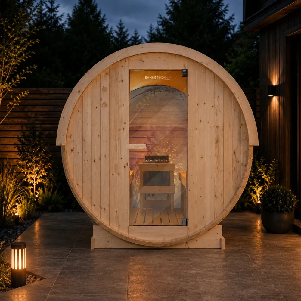 Záhradná fínska sauna NYBORG M pre 4 osoby, 194 × 205 cm