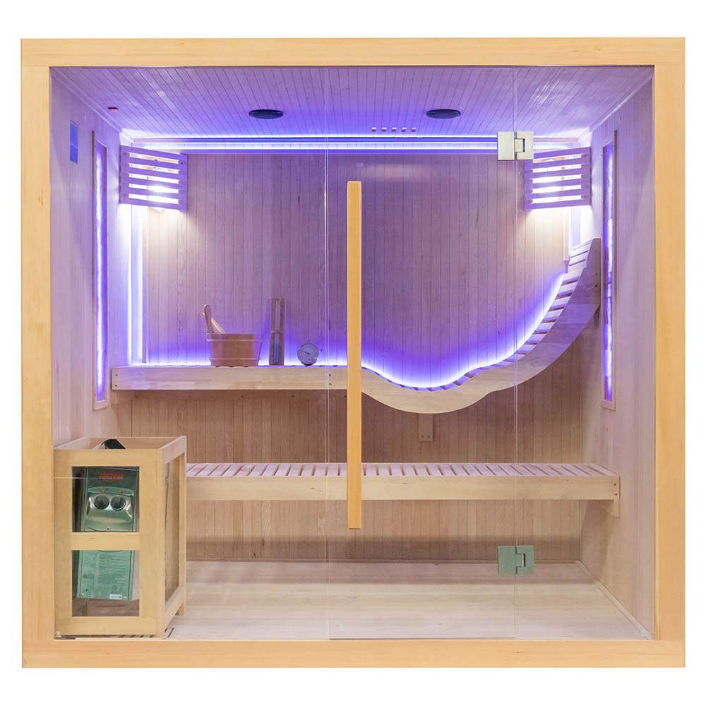 Sucha sauna EA5S s kachlami harvia 8 kw solnym kamenom a izolaciou stien 210 x 160 x 200 cm