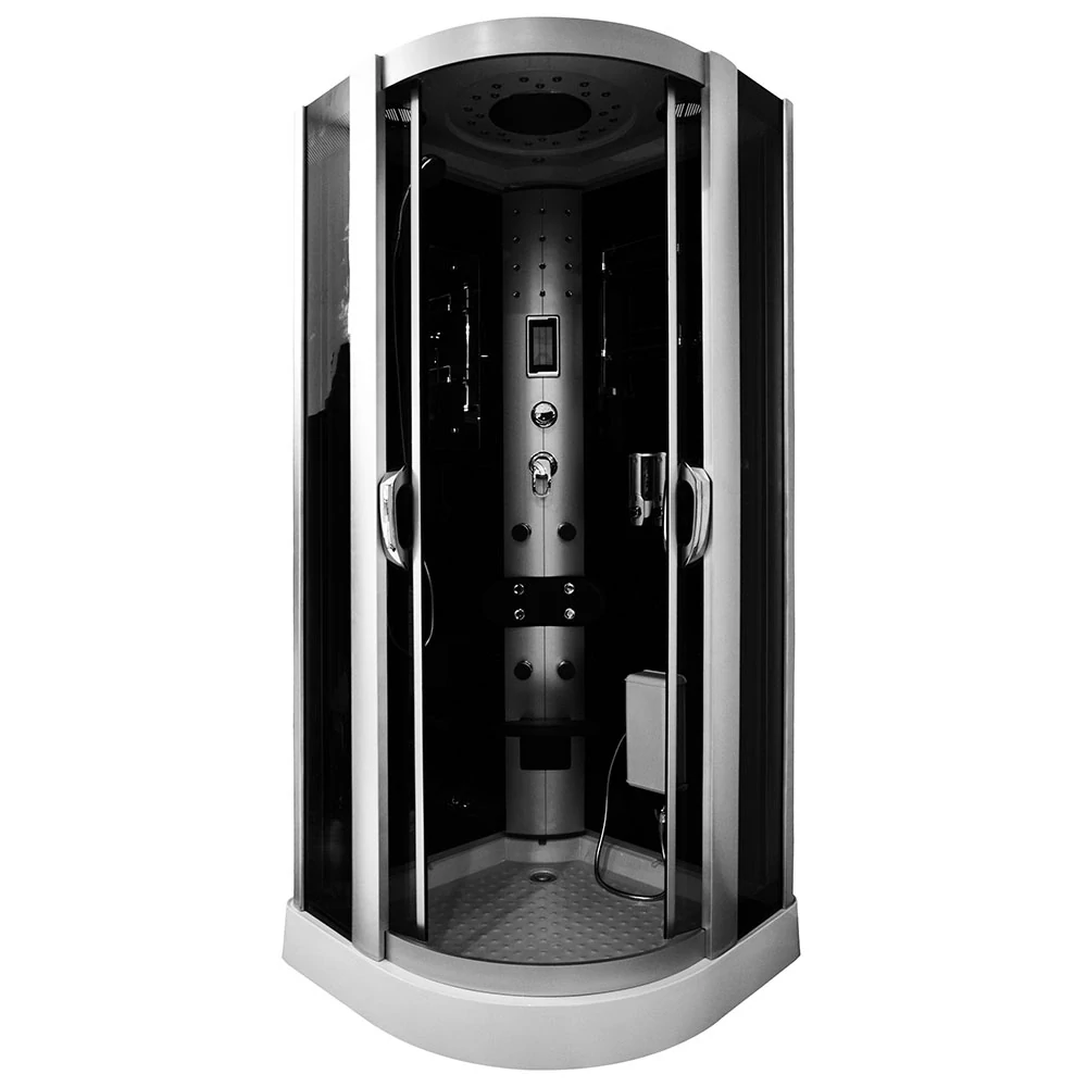 M-SPA - Hydromasážny sprchový box čierny 9909 + sauna 100 x 100 x 220 cm