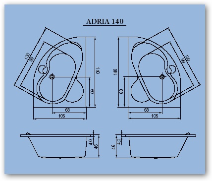 Vaňa ADRIA 140x105
