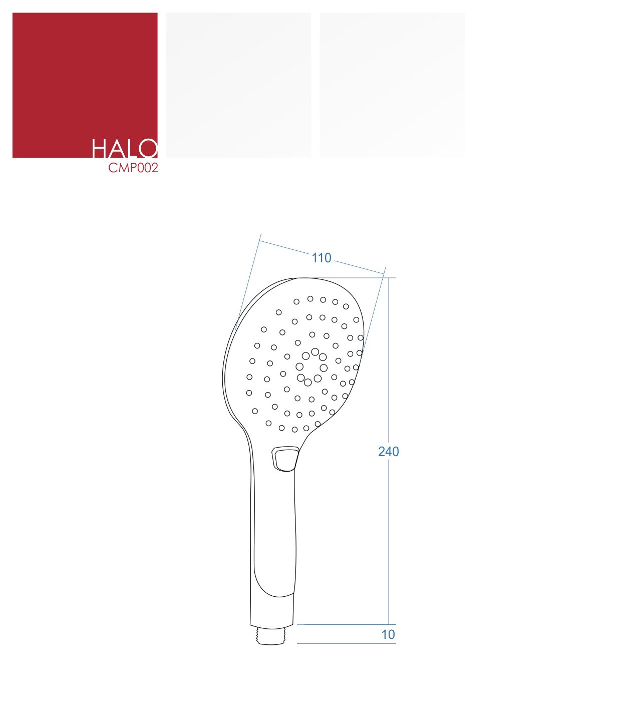 Corsan - Funkčná sprchová hlavica biela CMP002WH