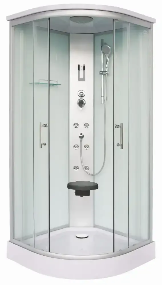 Sanotechnik - QuickLine Scala - sprchový box štvrťkruh 90x90x215 cm - biely