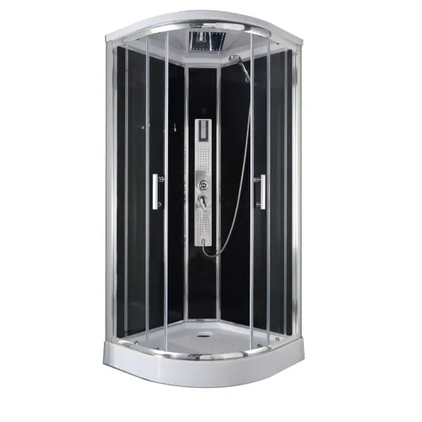 Sanotechnik - TREND - Štvrťkruhový hydromasážny sprchovací box 90x90x225 cm CL70 + Bluetooth