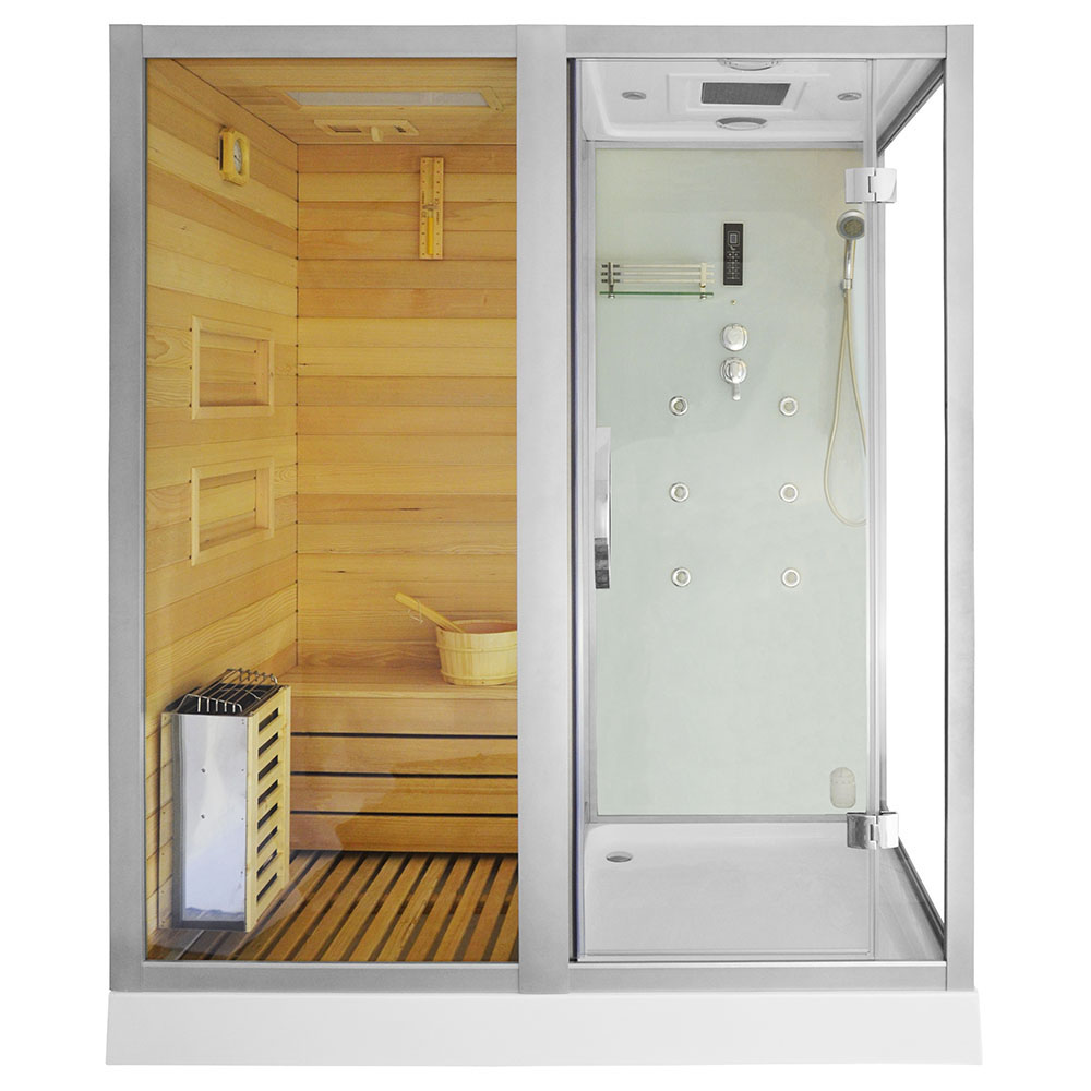 M-SPA - Ľavá suchá sauna s parou a sprchová kabína TRIO 180 x 110 x 223 cm 6 kW