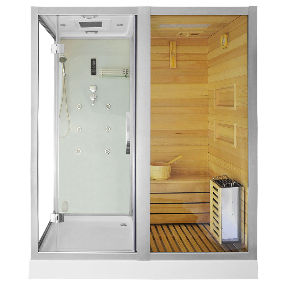 M-SPA - Suchá sauna s parou a sprchovací box TRIO pravý 180 x 110 x 223 cm