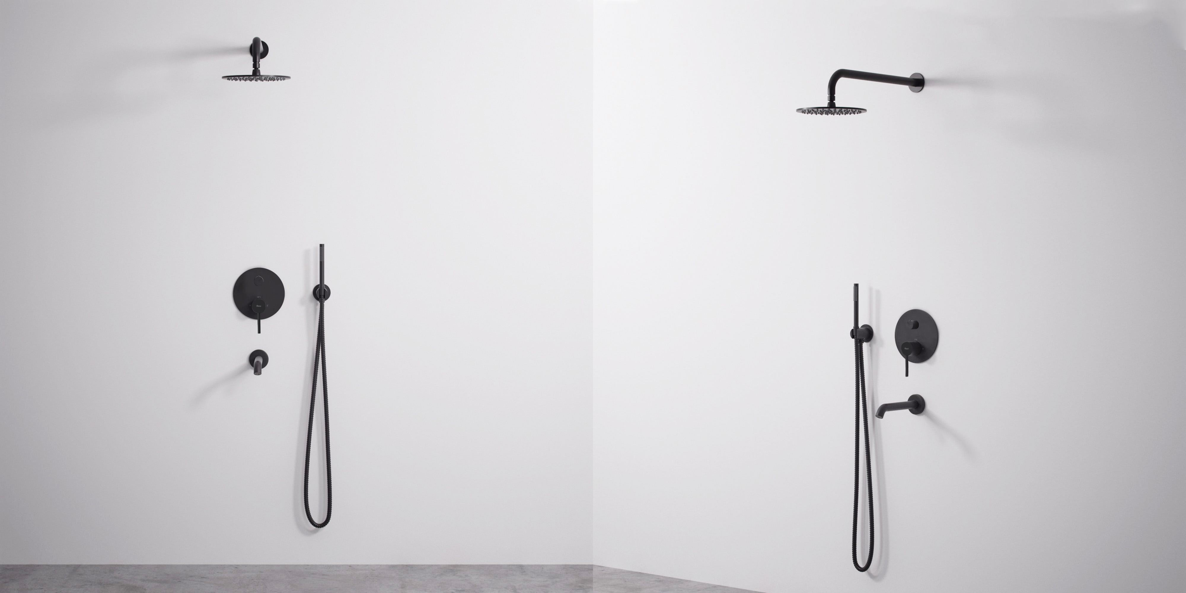 REA - Podomietkový vaňový a sprchový set LUNGO BLACK BLACK + BOX