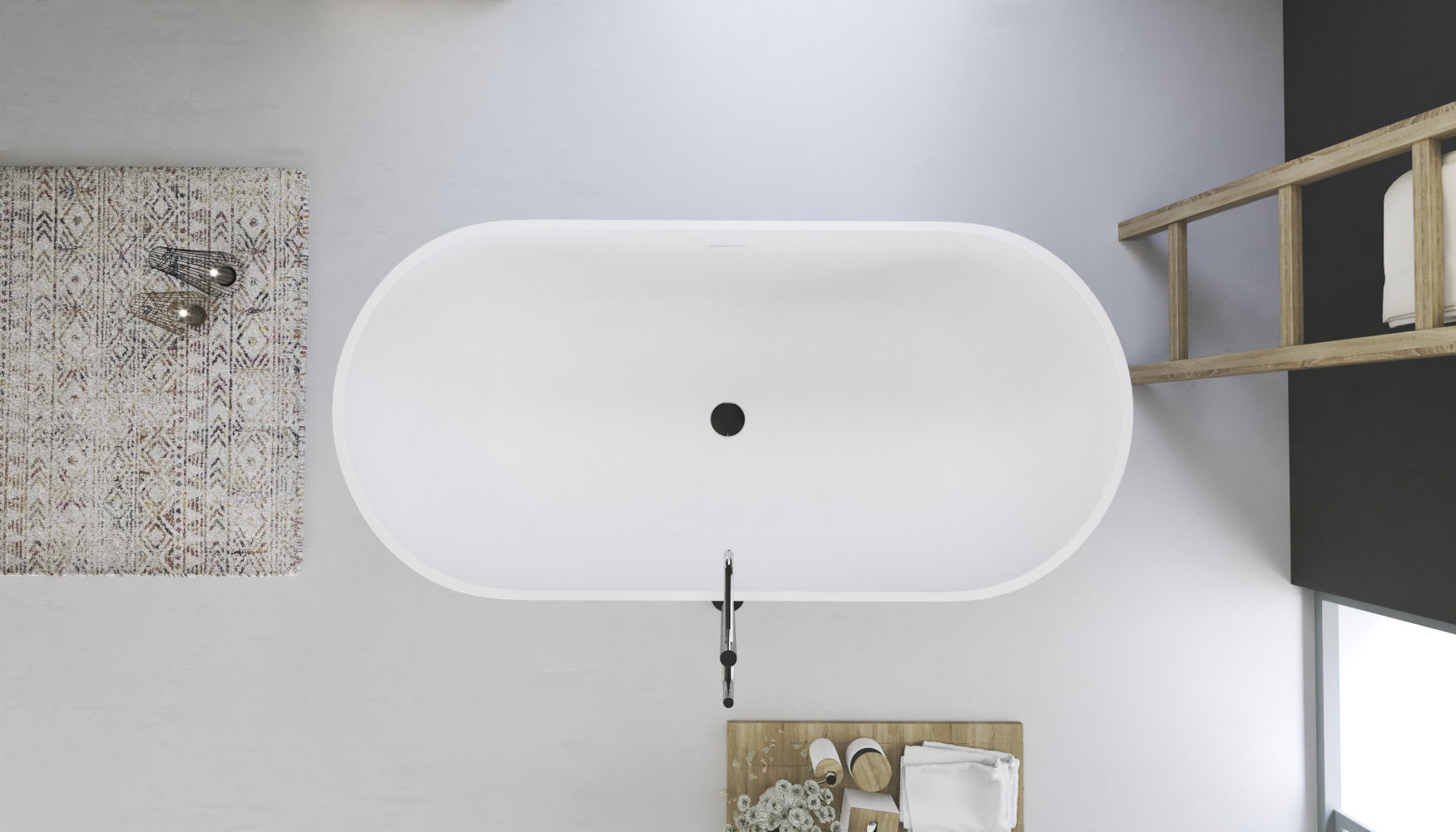 Aquatek - Voľne stojaca vaňa CINDY z liateho mramoru 150 x 75 cm