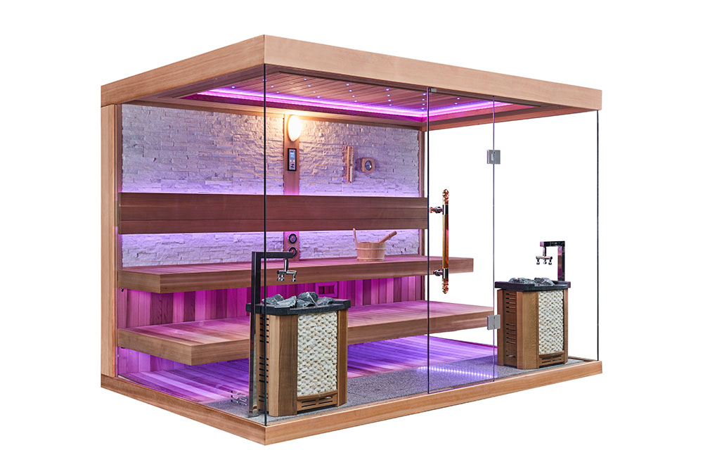 M-SPA - Suchá sauna s pieckou pre 8 osôb 300 x 200 x 210 cm 12kW