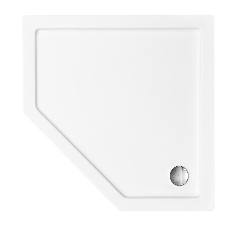 BESCO vanička akrylátová päťuholníková samonostná BERGO slim 90x90x6,0cm biela