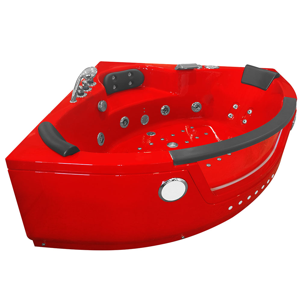 M-SPA - Červená kúpeľňová vaňa TURBO SPA s hydromasážou 152 x 152 x 56 cm