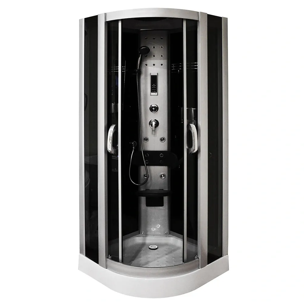 M-SPA - Hydromasážny sprchový box čierny 6089 90 x 90 x 212 cm