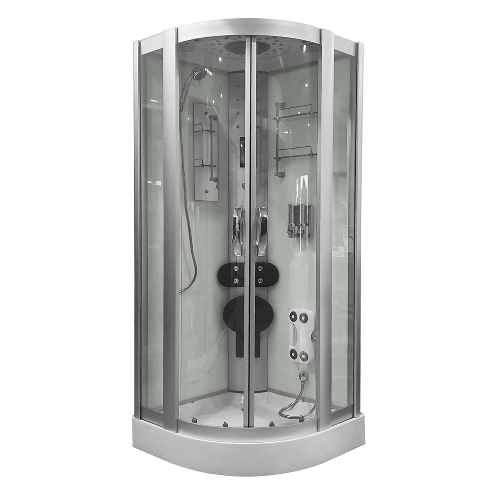 M-SPA - Hydromasážny sprchový box biely 9909 + sauna 90 x 90 x 220 cm