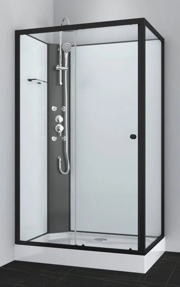 Sanotechnik VIVA 1 black sprchový box obdĺžnnik bez strechy, 120x80x225cm