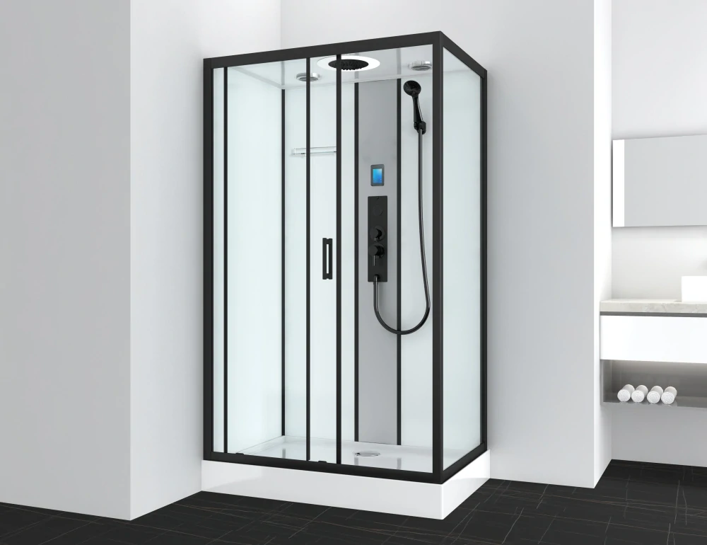 Sanotechnik QuickLine Boston black - Sprchová kabína 90x120x215 cm