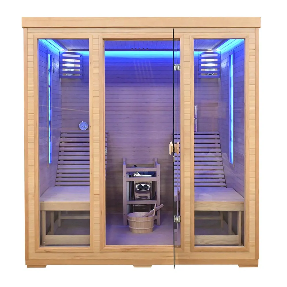 Suchá sauna s ohrievačom 2 osoby, s ležadlami 180x180x190cm 8,0kW