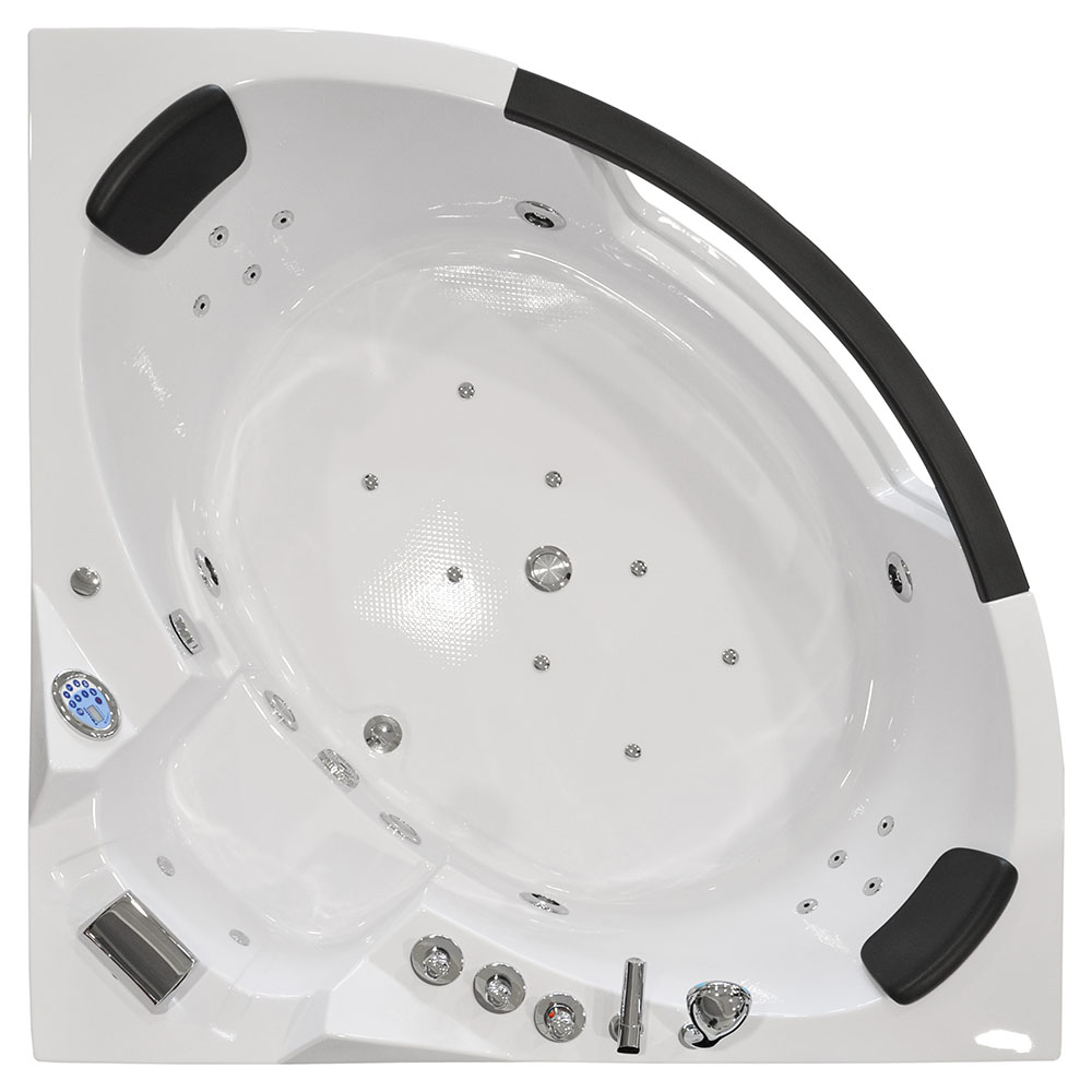 M-SPA - Kúpeľňová vaňa s hydromasážou biela TURBO PLUS 2-miestna 157 x 157 x 67 cm