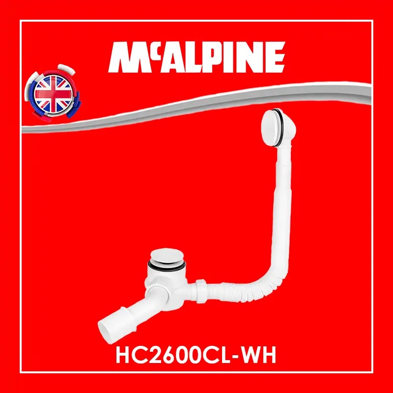 Vaňový sifón McAlpine HC2600CLWH click-clack , biely
