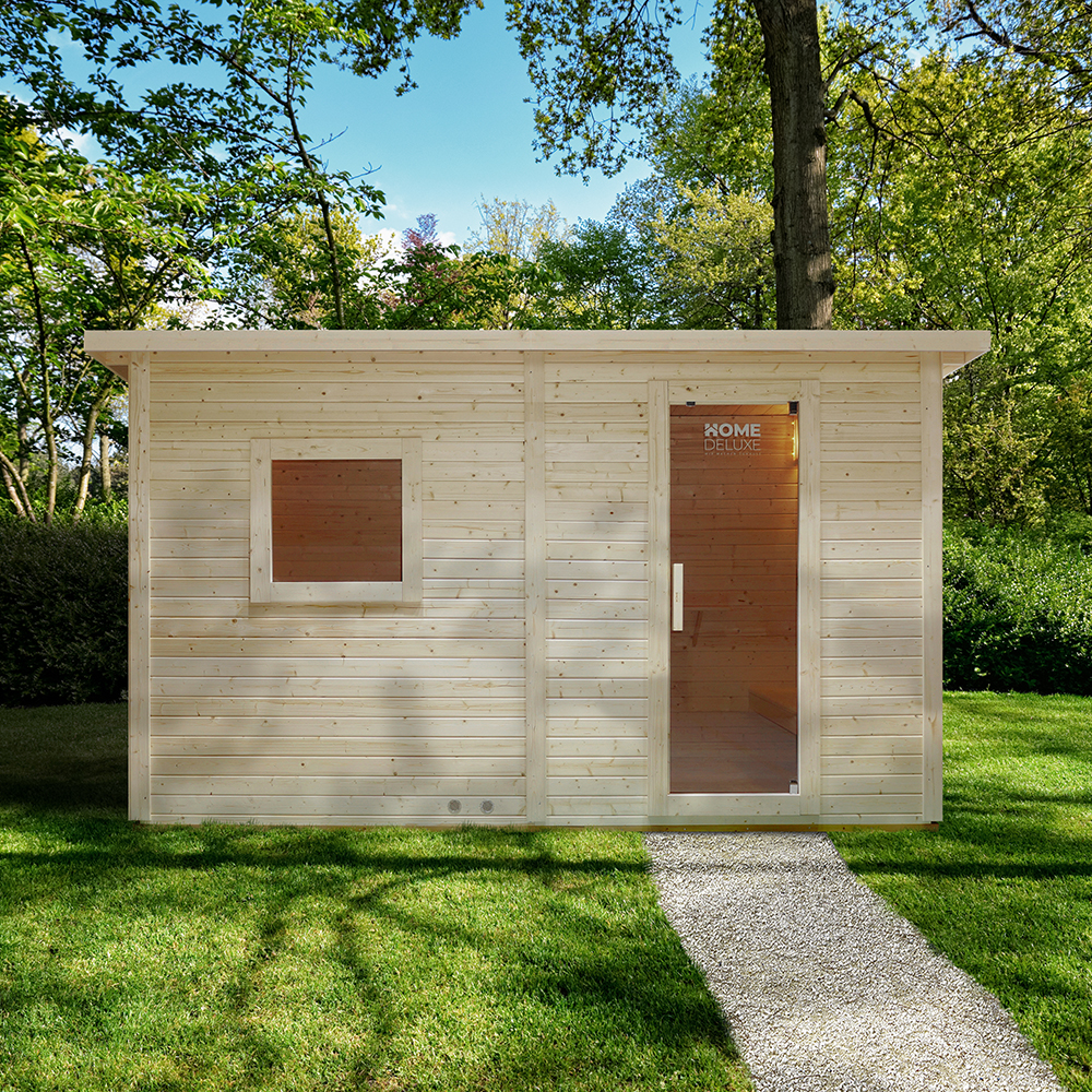 Vonkajší saunový domček s predsieňou TALO XL - 400 x 217 cm pre 5 osôb