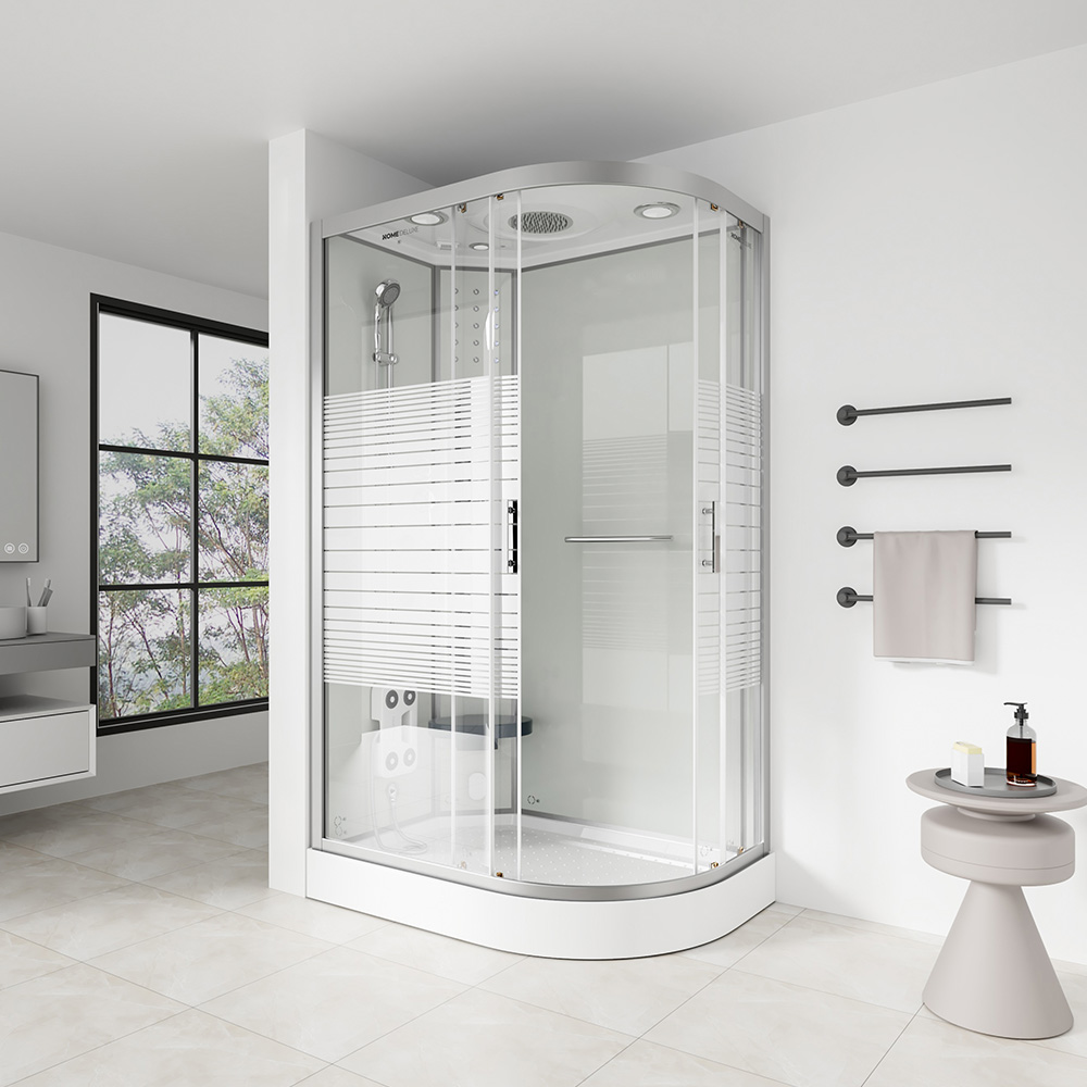 BIELA ​​PERLA Parná sprcha s vodopádom a parná sauna - 120 x 80 cm