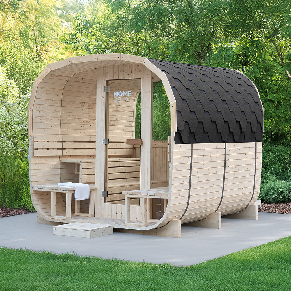 Záhradná sauna HYGGE DELUXE - 230 cm x 220 cm pre 4-6 osôb