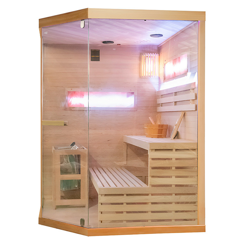 Sucha sauna ARK wood s pecou HARVIA 6kW so solnym kamenom pre 4-5 osôb 150 x 150 x 200 cm