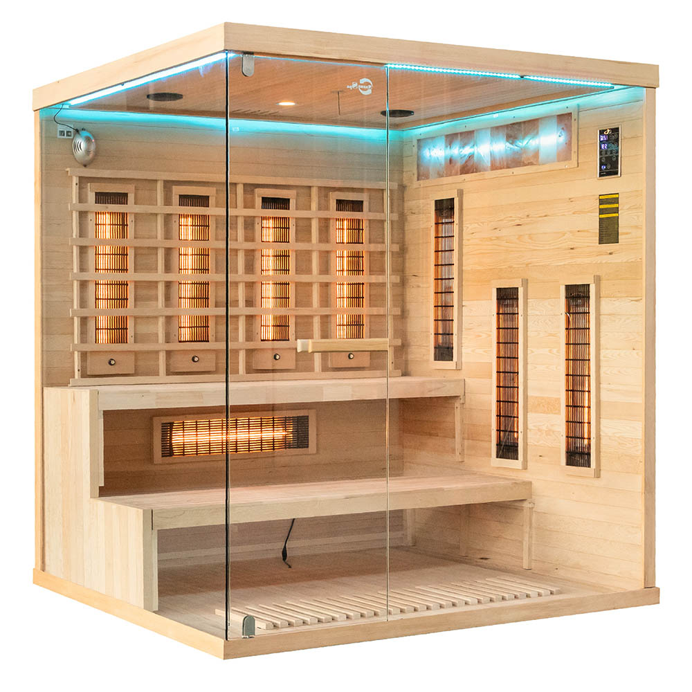 Infrasauna ľavá XL s himalájskymi soľnými kameňmi 180X160X200CM