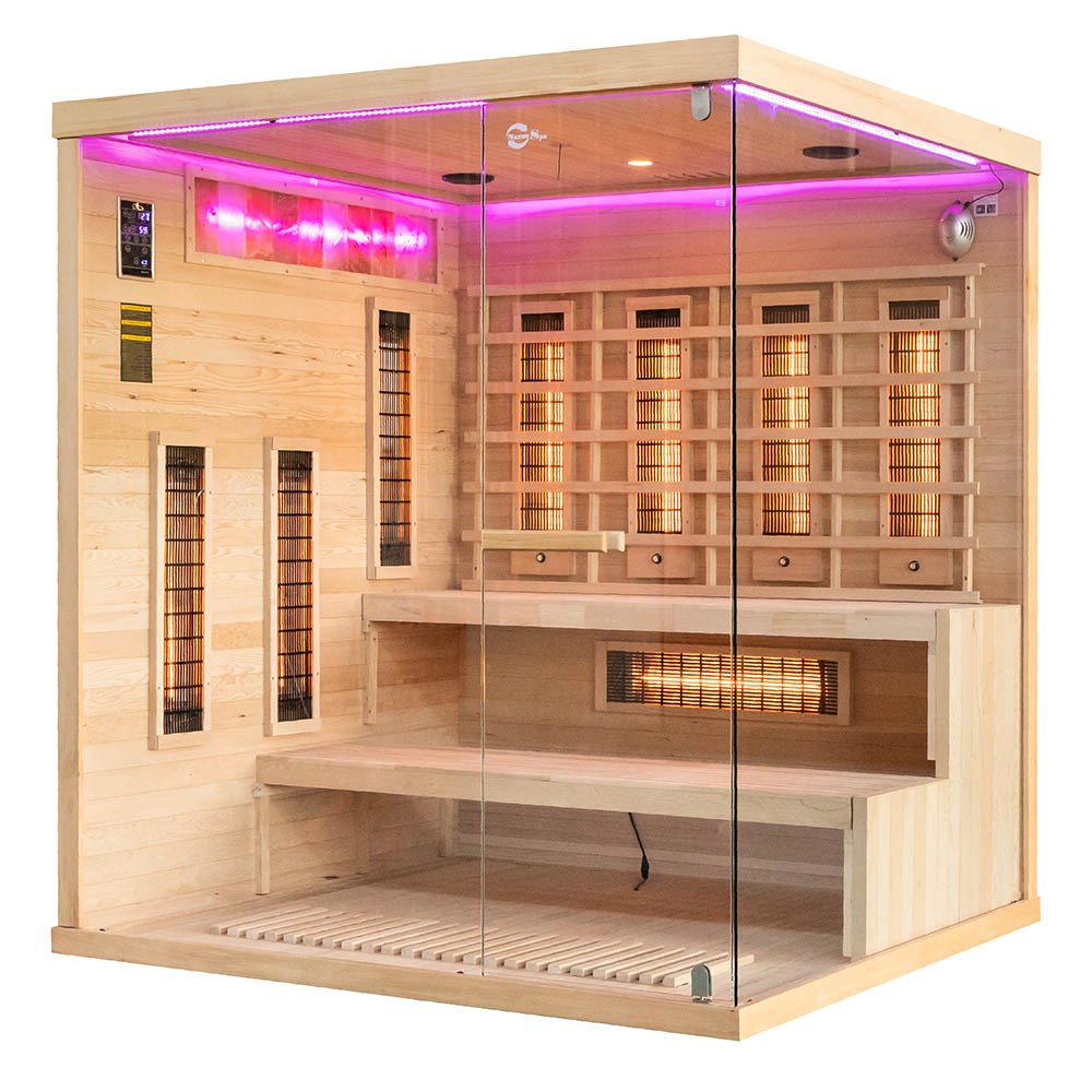 Infrasauna pravá XL s himalájskymi soľnými kameňmi 180X160X200CM