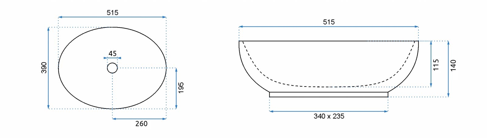 REA - Umývadlo Carola Slim Silver