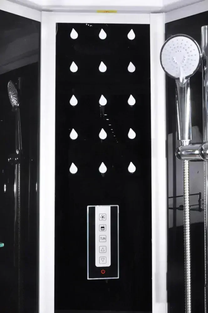 Sanotechnik - QuickLine Scala - sprchový box štvrťkruh 90 x 90 x 215cm - čierny