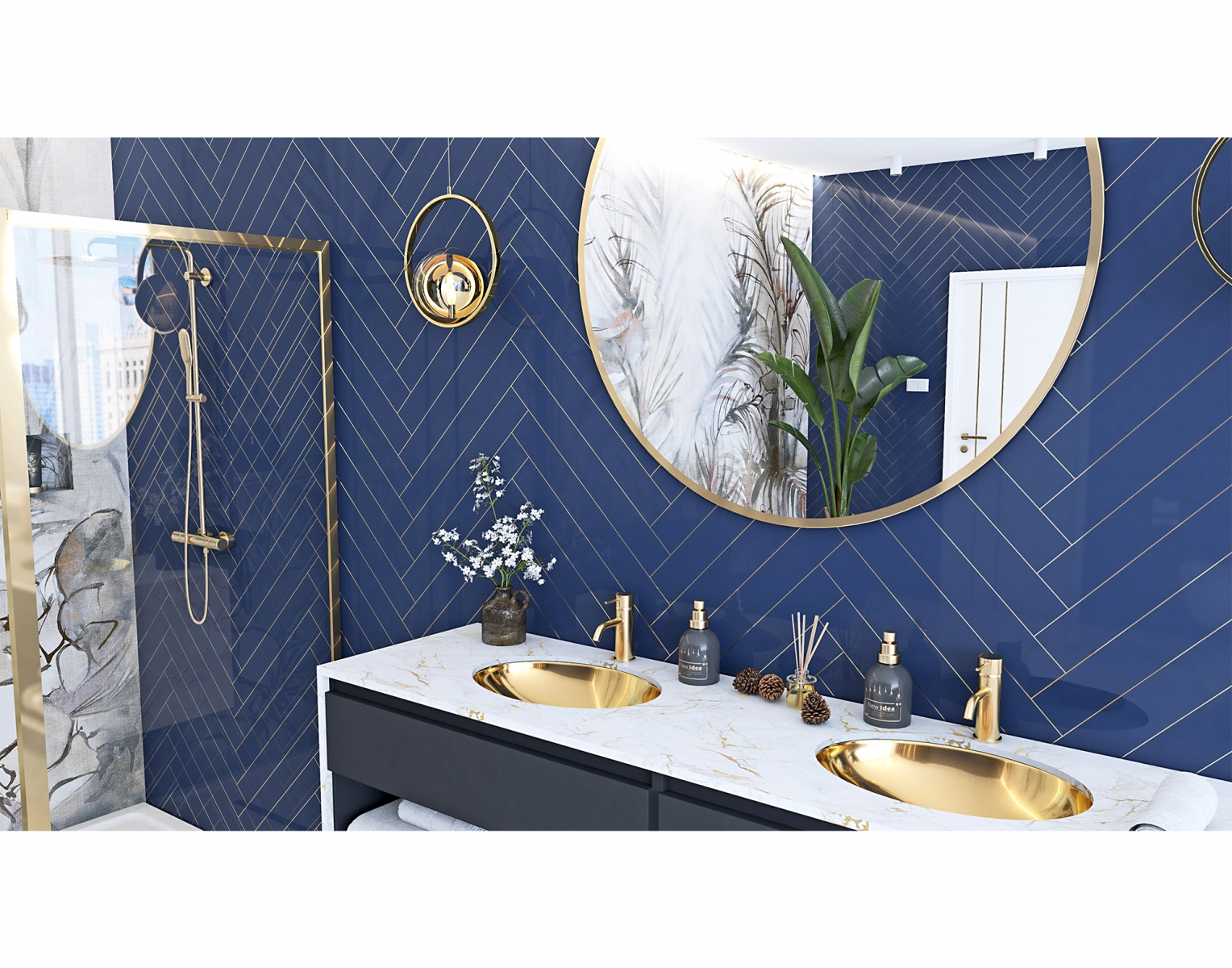 REA - Umývadlo NEL zlaté 