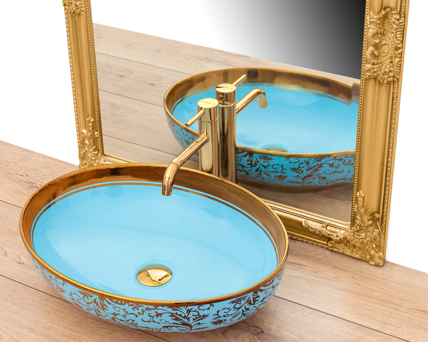 REA - Umývadlo MARGOT zlaté modré
