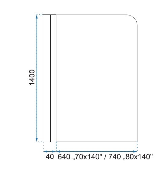 REA - Zástena Topaz 70 x 140 cm