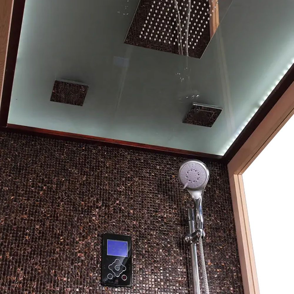 Suchá sauna s ohrievačom HARVIA 3 kW + Sprchový kút s hydromasážou a funkciou sauny 220X120X210CM
