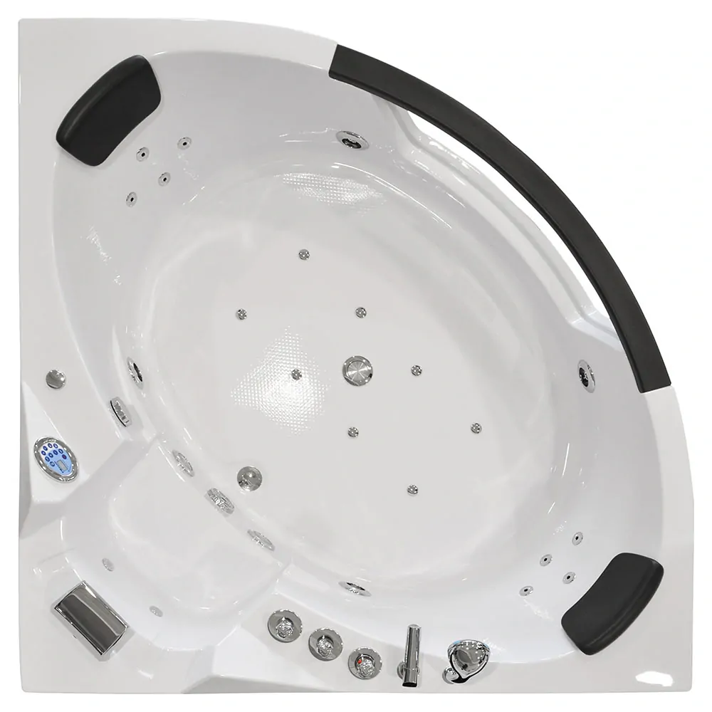 M-SPA - Kúpeľňová vaňa s hydromasážou biela 2-miestna 157 x 157 x 67 cm