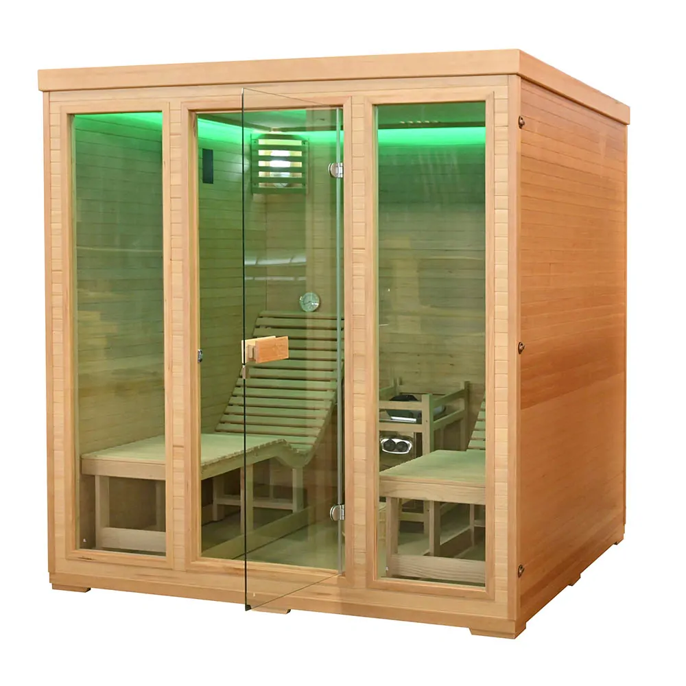 Suchá sauna s ohrievačom 2 osoby, s ležadlami 180x180x190cm 8,0kW