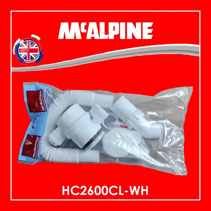 Vaňový sifón McAlpine HC2600CLWH click-clack , biely