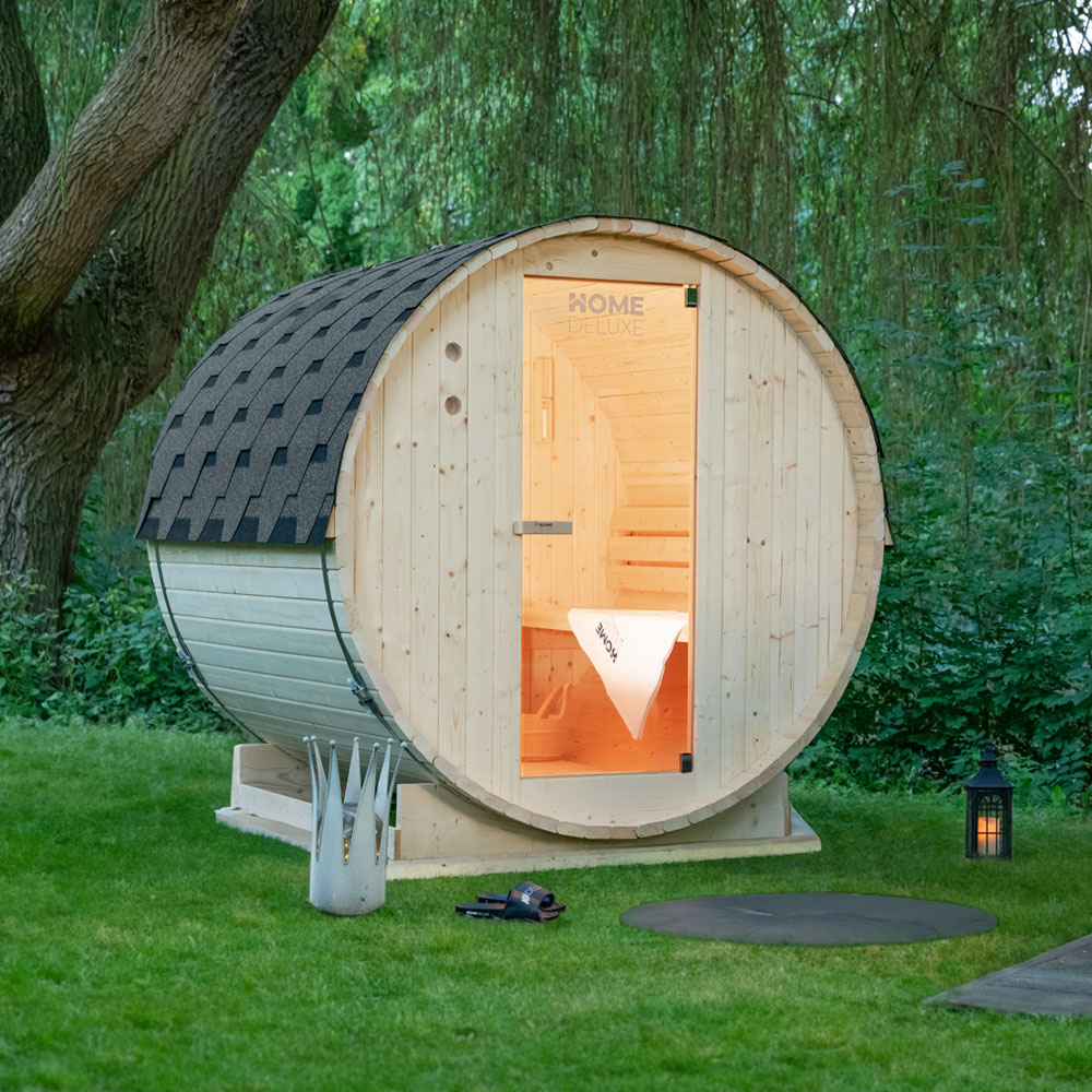 Vonkajšia sudová sauna LAHTI L - 195 x 180 cm pre 4 osoby