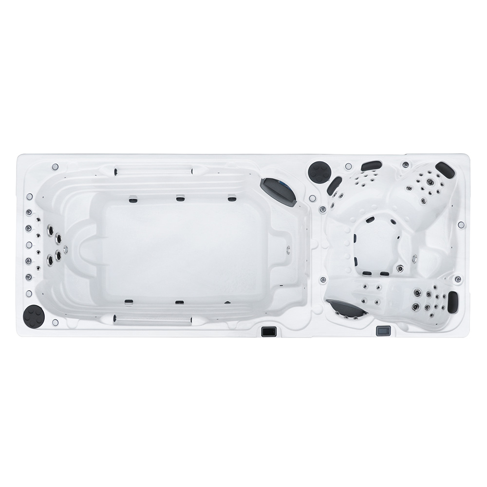 Vonkajšia vírivka so schodmi a termokrytom MIRAGE - 580 x 230 cm pre 7 osôb