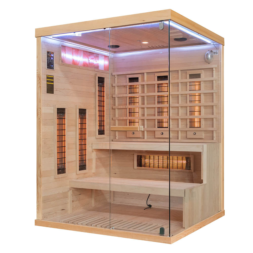 M-SPA EP3R Ľavá infrasauna s himalájskymi soľnými kameňmi 150 x 140 x 200 cm