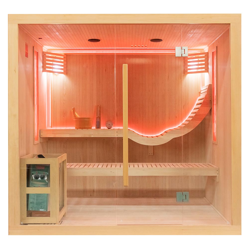 Sucha sauna EA5S s kachlami harvia 8 kw solnym kamenom a izolaciou stien 210 x 160 x 200 cm