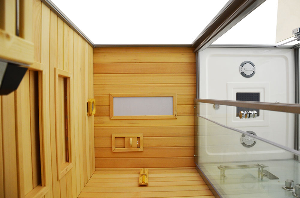 M-SPA - Ľavá suchá sauna s parou a sprchová kabína TRIO 180 x 110 x 223 cm 6 kW