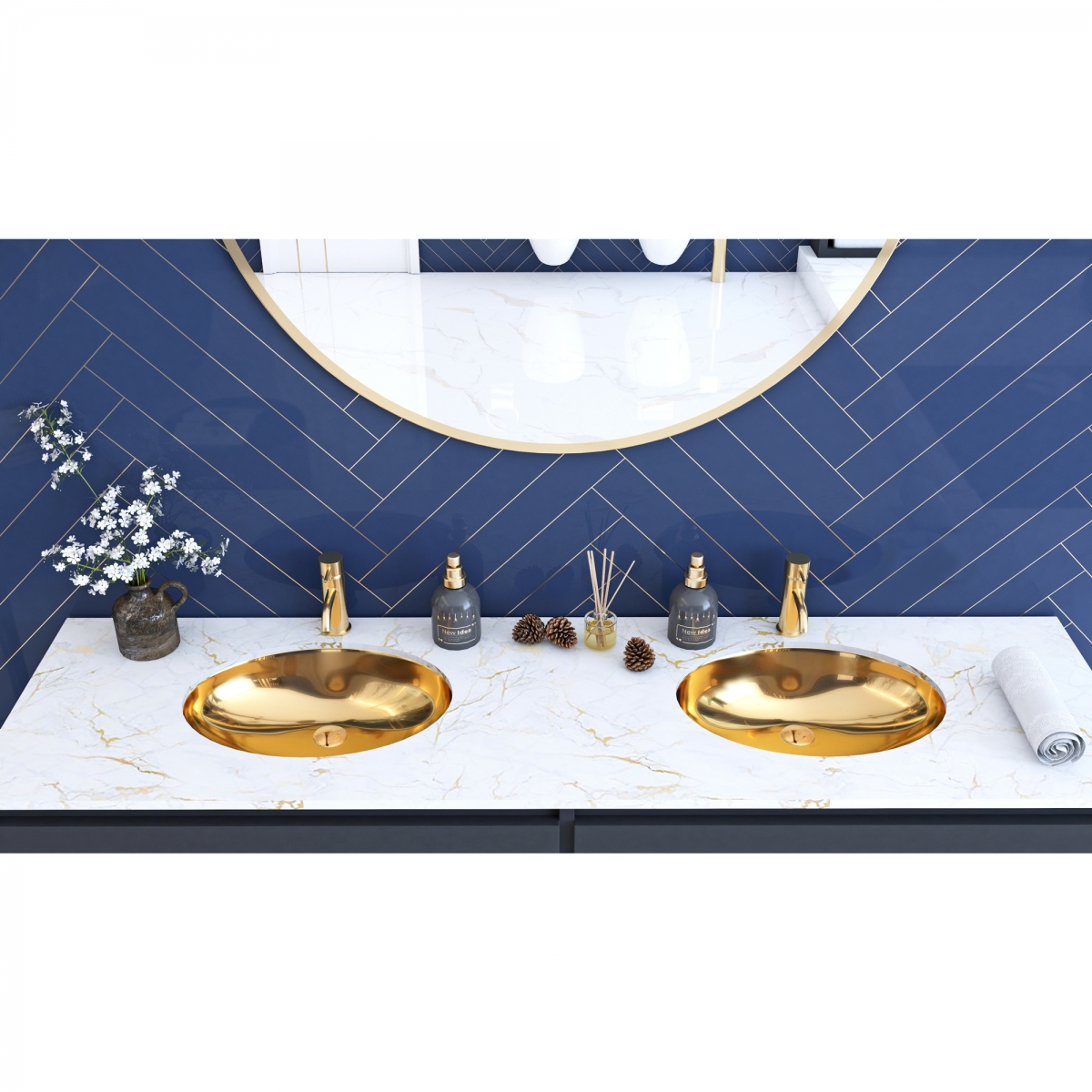 REA - Umývadlo NEL zlaté 